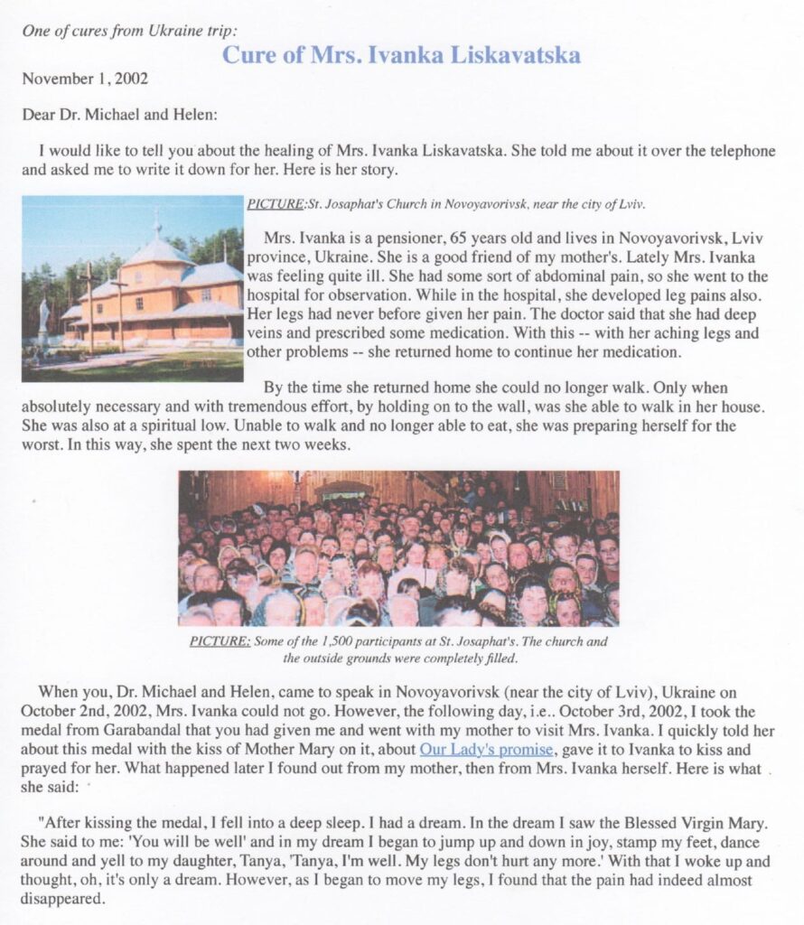Typed letter with text and two photos.