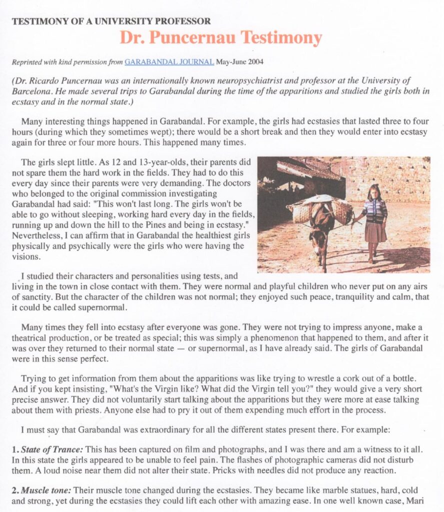 Testimony document with an image of children.