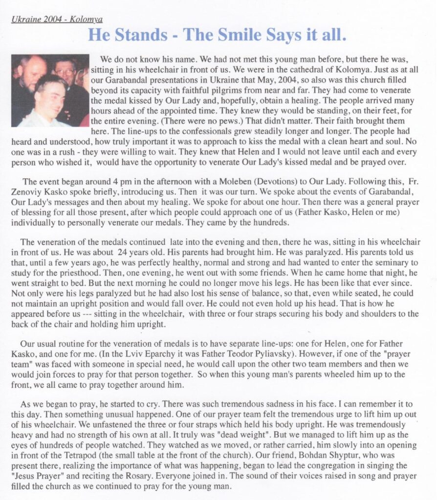 Text document with a story and photograph.