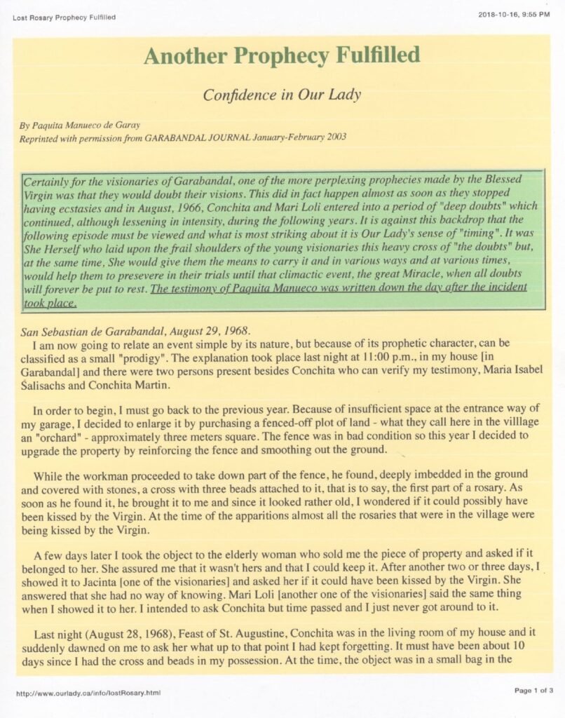 Religious article about prophecy and faith.