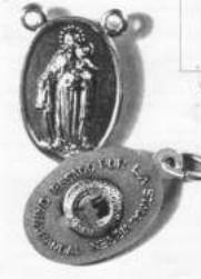 Two religious medallions with engraved figures.