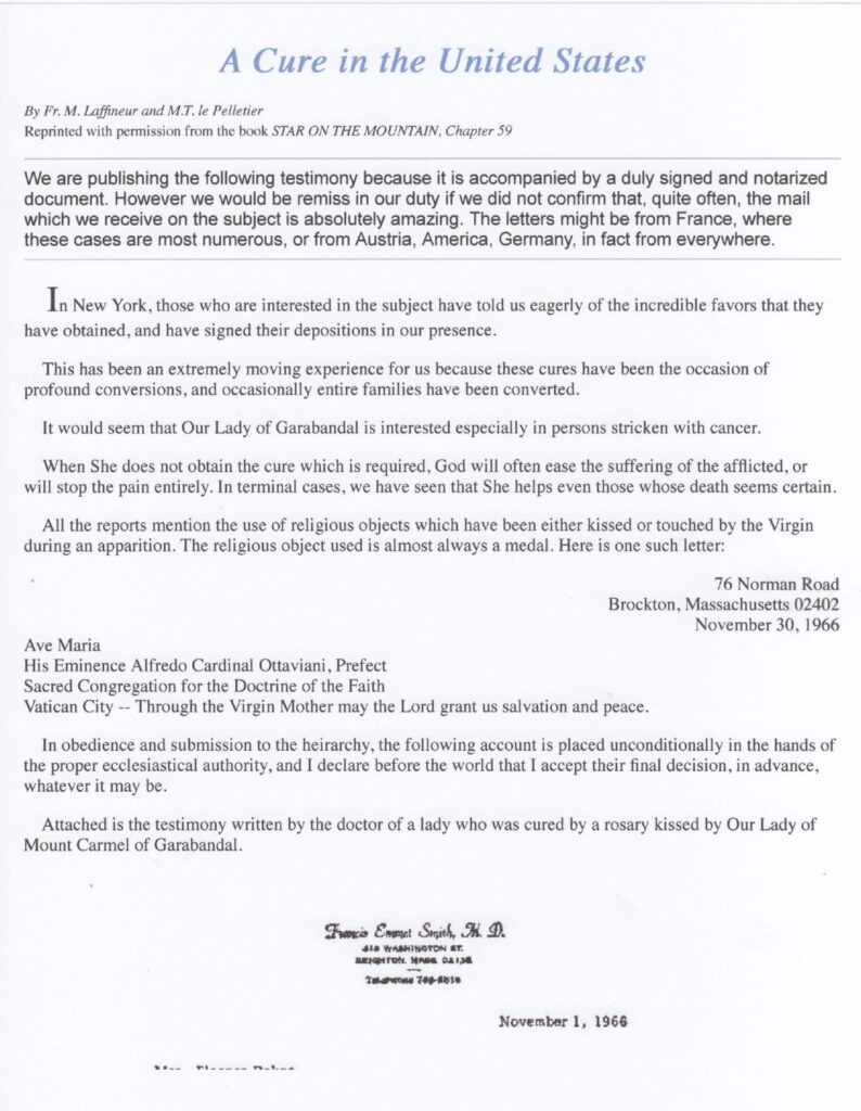Document titled "A Cure in the United States".