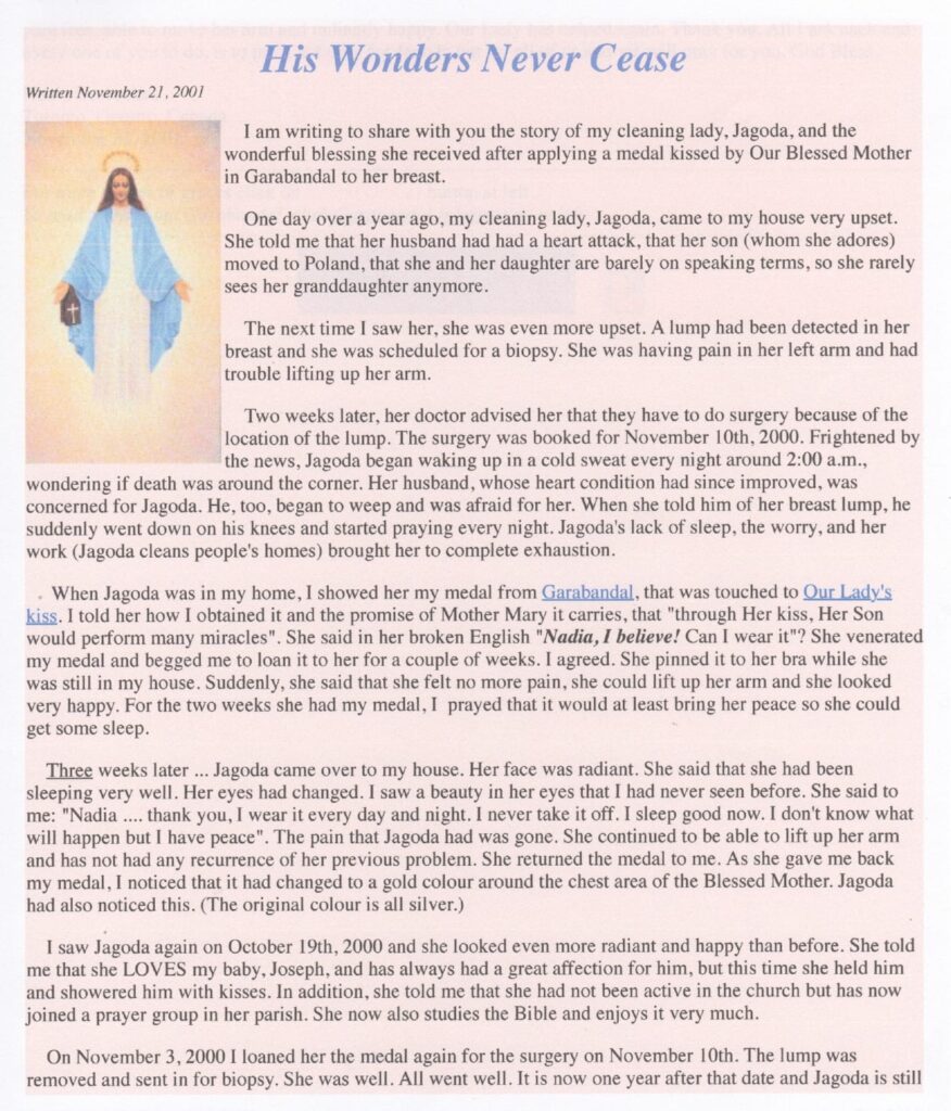 Religious text with image of a saint.