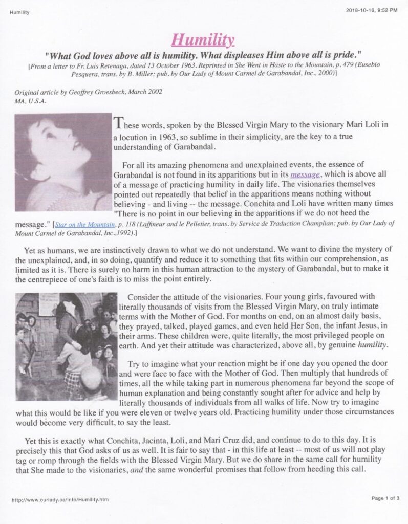 Religious text discussing humility and faith.