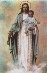 Religious painting of woman with child.