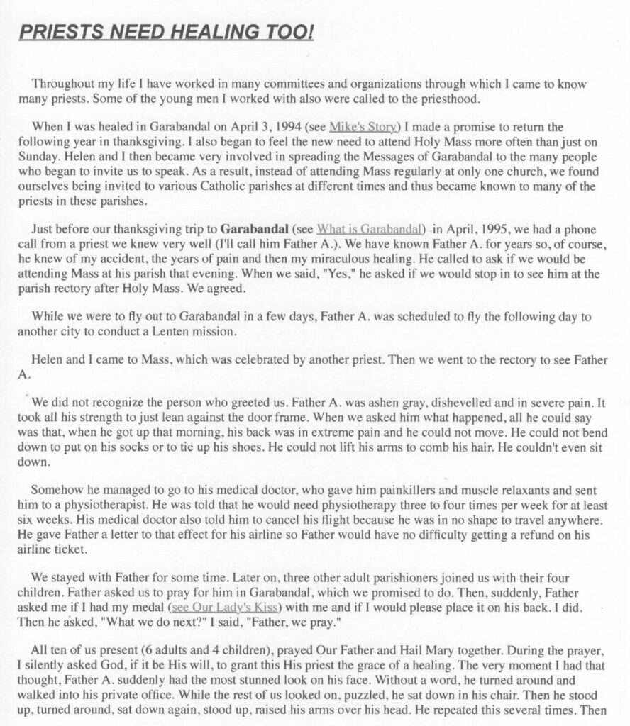 Text document titled "Priests Need Healing Too.