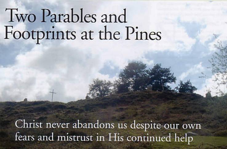 Book cover with a cross on hill.