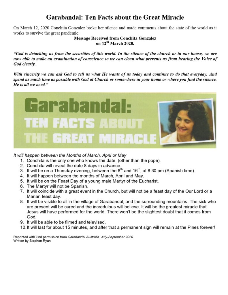 Garabandal: Ten Facts about the Great Miracle.